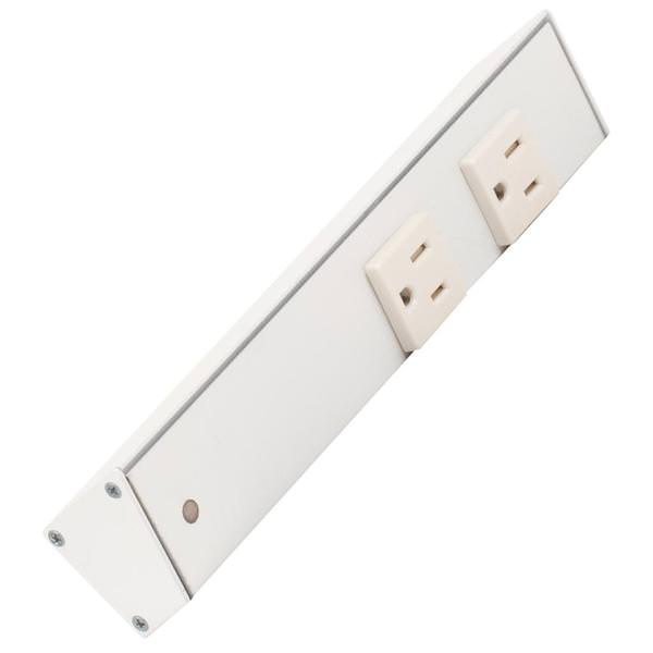 9" 15 amp 120 volt White Under Cabinet Power Strip
